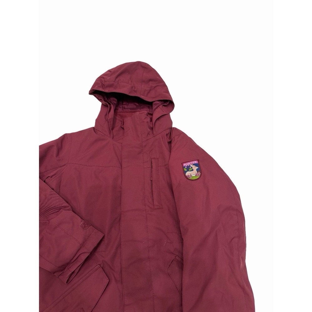 Burton DryRide Girl Snowboard Ski Winter Jacket Burgundy Red Hooded M 10/12